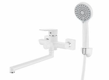 Смеситель "KAMI PL" ванна L320 белый с/акс. SLNY0894WH