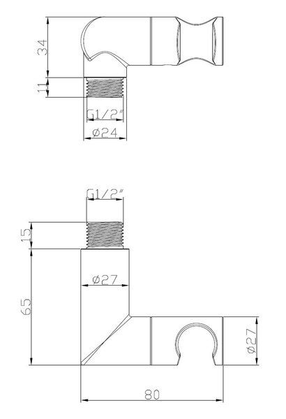Подключение для шланга MIXXEN 1/2 н-н с краном и держателем для лейки MXZ0481