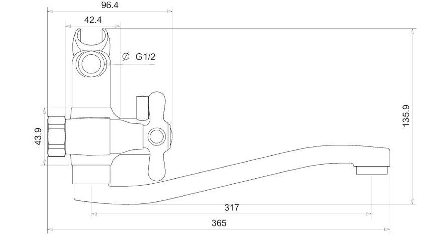 Змішувач "МЕДЕЯ" ванна з/акс S-350 хрест HB2041805C-35S
